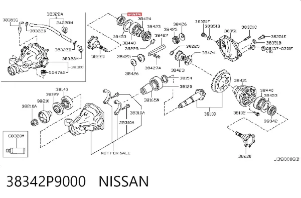 Сальник редуктора заднього моста 38342P9000 Nissan/Infiniti