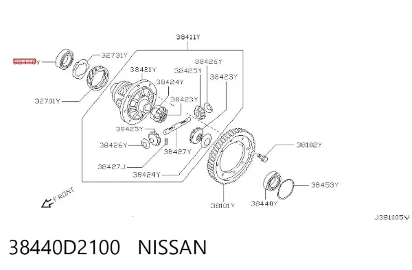 Підшипник диференціалу заднього моста 38440D2100 Nissan/Infiniti