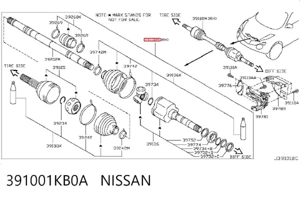 Піввісь права Nissan JUKE JPN