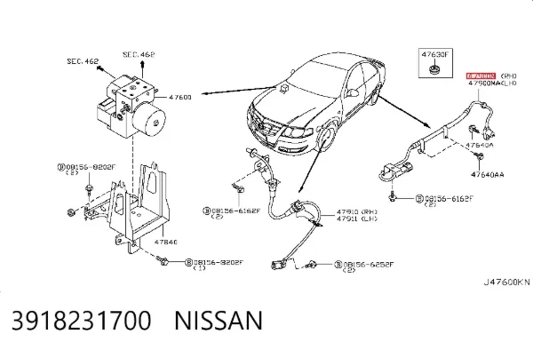 Датчик АБС (ABS) задній, правий 3918231700 Nissan/Infiniti