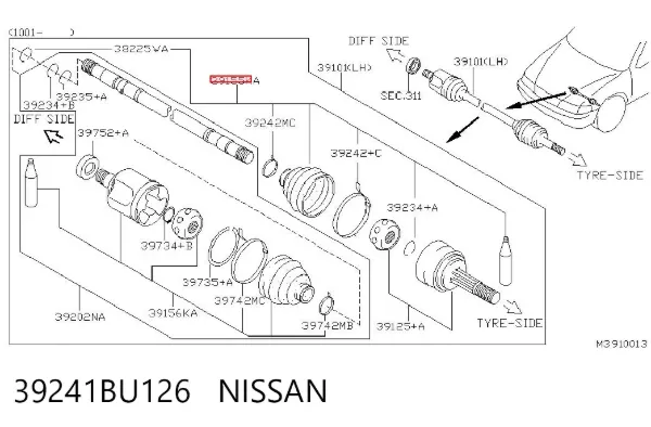 Пильник ШРУСа зовнішній Nissan Primera P12