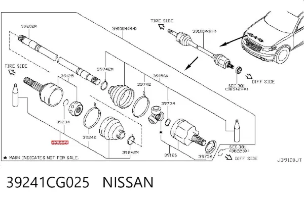 Пильник ШРУСа зовнішній Nissan Versa NOTE