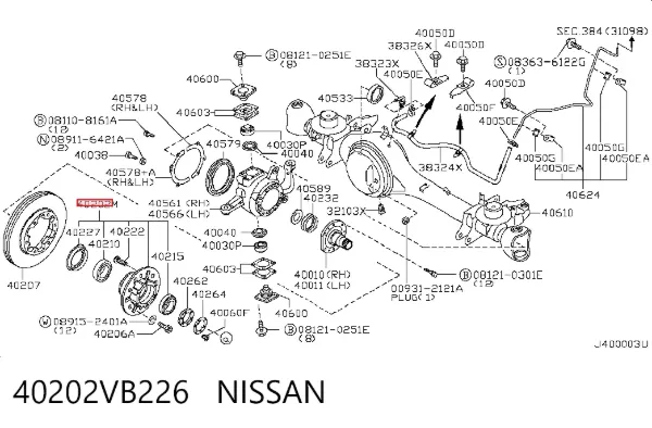 Передня маточина 40202VB226 Nissan/Infiniti