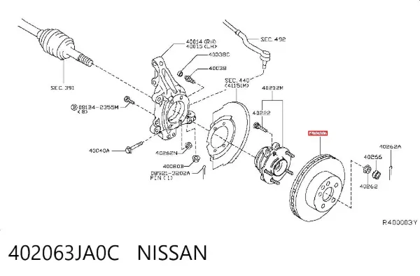 Гальмівні диски передні 402063JA0C Nissan/Infiniti