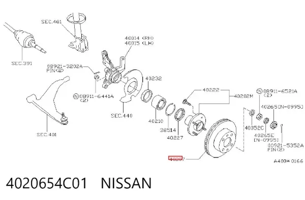 Гальмівні диски передні 4020654C01 Nissan/Infiniti