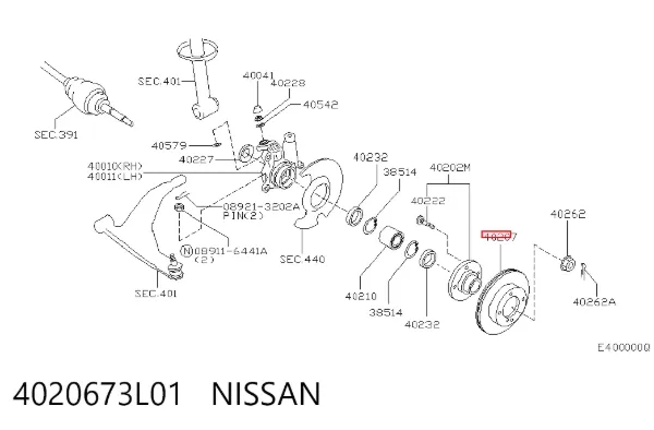Гальмівні диски передні 4020673L01 Nissan/Infiniti