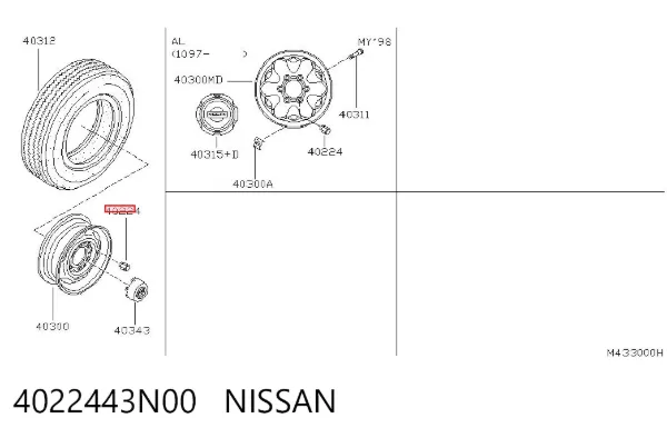 Колісні гайки 4022443N00 Nissan/Infiniti