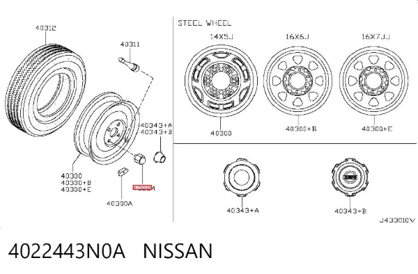 Колісні гайки 4022443N0A Nissan/Infiniti