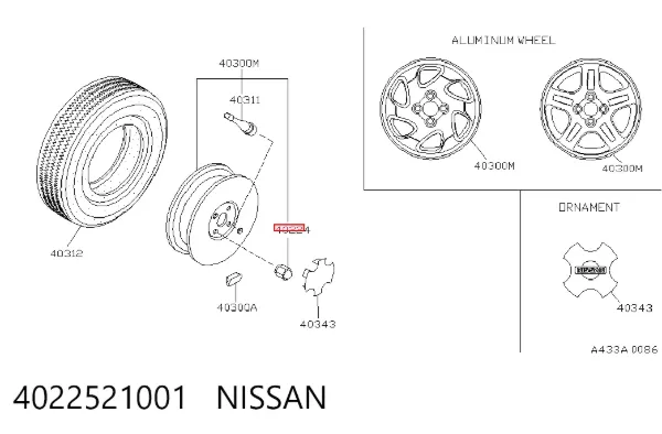Колісні гайки 4022521001 Nissan/Infiniti