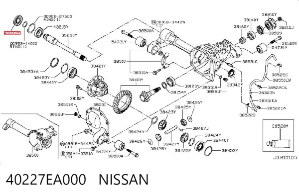Сальник редуктора переднього моста 40227EA000 Nissan/Infiniti