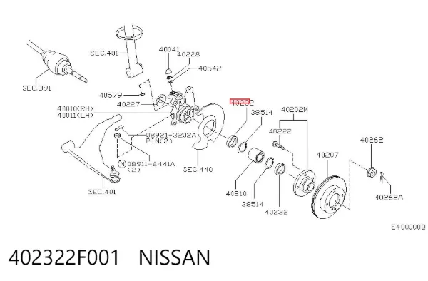 Сальник передньої маточини 402322F001 Nissan/Infiniti