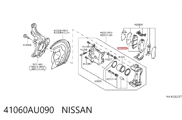 Передні тормозні колодки 41060AU090 Nissan/Infiniti