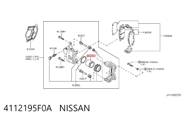 Поршень супорту гальмівного, переднього 4112195F0A Nissan/Infiniti