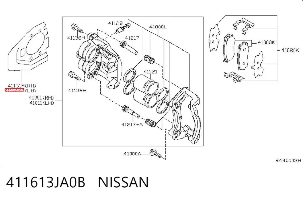 Захист гальмівного диска, переднього, лівого 411613JA0B Nissan/Infiniti