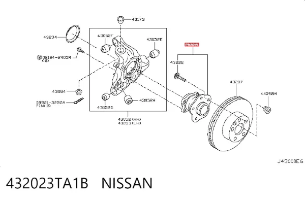 Задня маточина 432023TA1B Nissan/Infiniti