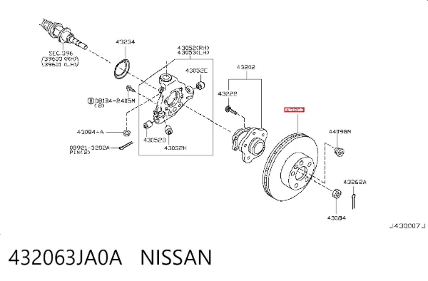 Гальмівні диски 432063JA0A Nissan/Infiniti