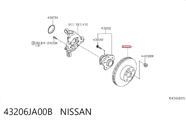 Гальмівні диски 43206JA00B Nissan/Infiniti