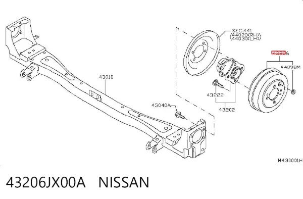 Барабан гальмівний задній 43206JX00A Nissan/Infiniti