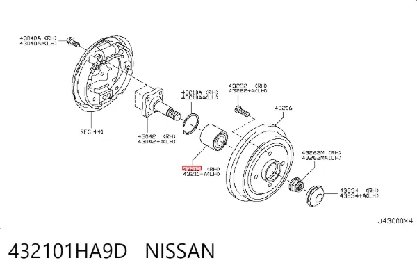 Підшипник задньої ступиці 432101HA9D Nissan/Infiniti