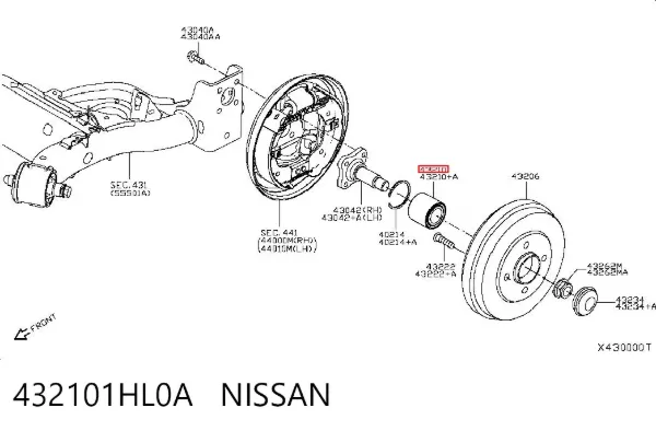 Підшипник задньої ступиці 432101HL0A Nissan/Infiniti