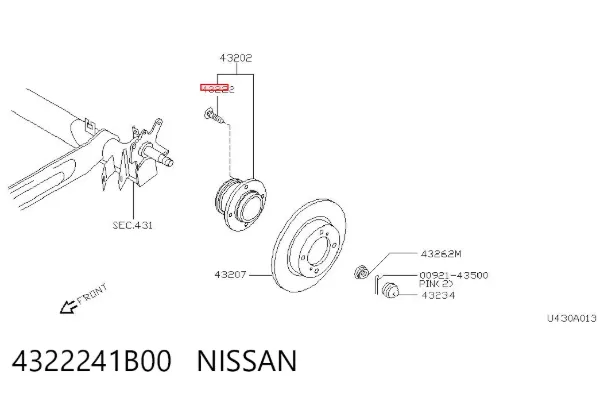 Болт маточини 4322241B00 Nissan/Infiniti