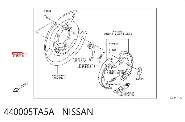 Диск опорний, заднього гальм. барабана, правий 440005TA5A Nissan/Infiniti