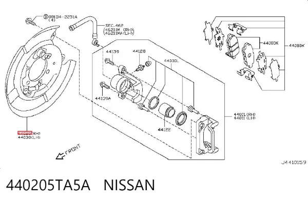 Захист гальмівного диска заднього, правого 440205TA5A Nissan/Infiniti