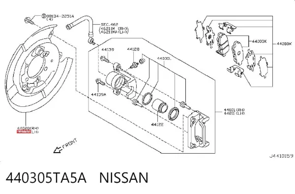 Захист гальмівного диска заднього, лівого 440305TA5A Nissan/Infiniti