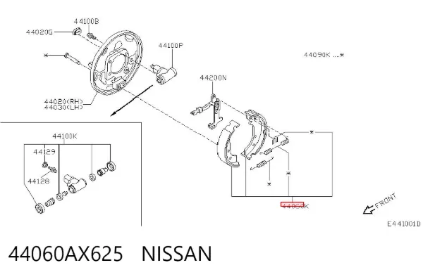 Колодки гальмові задні, барабанні 44060AX625 Nissan/Infiniti