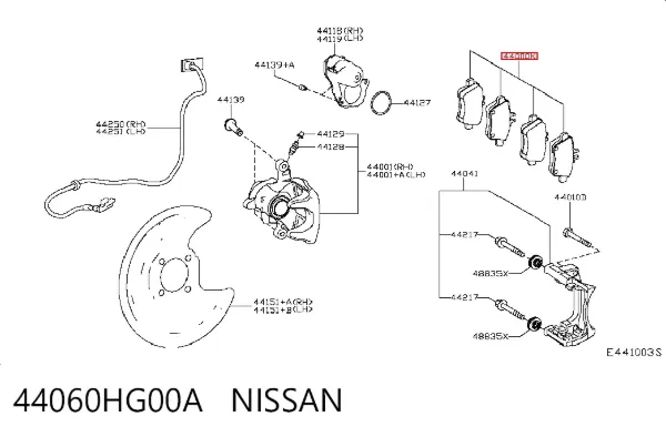 Задні гальмівні колодки 44060HG00A Nissan/Infiniti