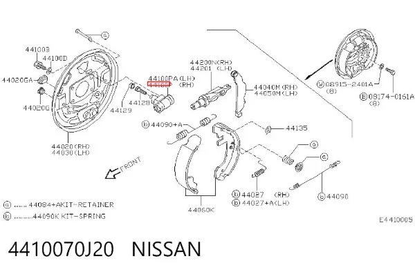 Циліндр гальмівний колісний/робітник, задній 4410070J20 Nissan/Infiniti