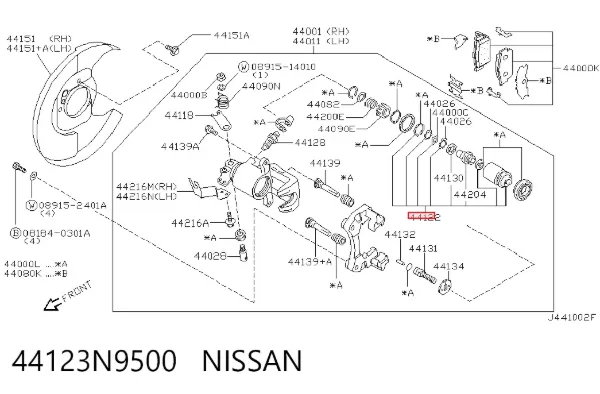 Ремкомплект супорту 44123N9500 Nissan/Infiniti