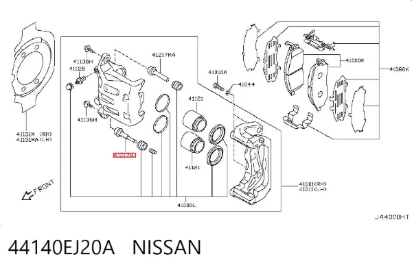 Направляюча супорту переднього 44140EJ20A Nissan/Infiniti