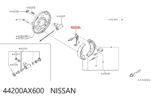 Регулятор заднього барабанного гальма 44200AX600 Nissan/Infiniti