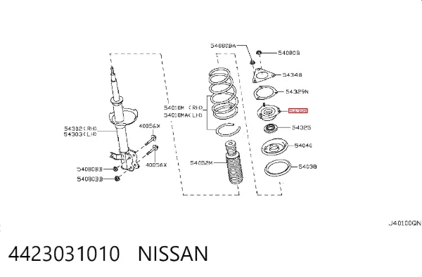 Опора амортизатора переднього 4423031010 Nissan/Infiniti