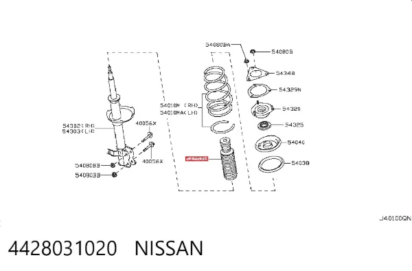 Буфер-відбійник амортизатора переднього 4428031020 Nissan/Infiniti