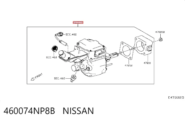 Головний гальмівний циліндр 460074NP8B Nissan/Infiniti