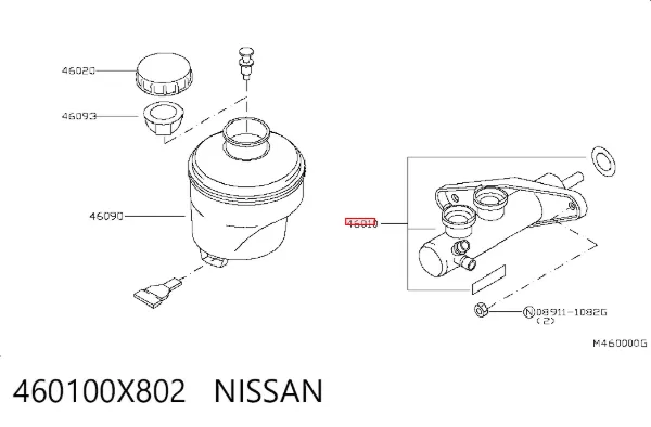 Головний гальмівний циліндр 460100X802 Nissan/Infiniti