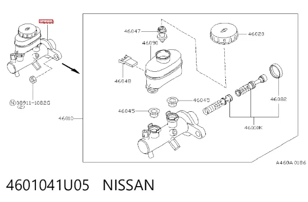 Головний гальмівний циліндр 4601041U05 Nissan/Infiniti