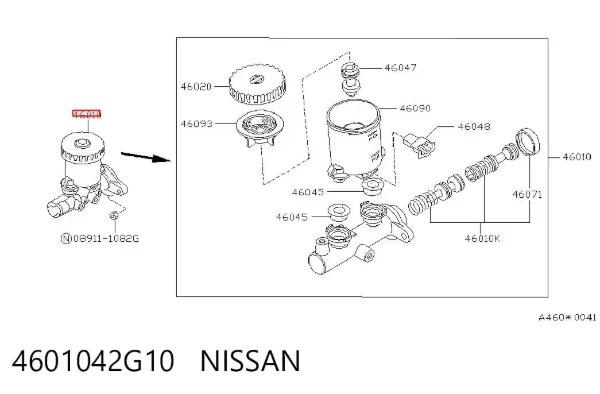 Головний гальмівний циліндр 4601042G10 Nissan/Infiniti