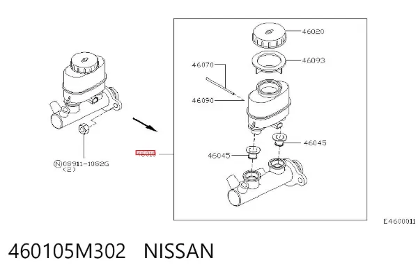 Головний гальмівний циліндр Nissan Almera II