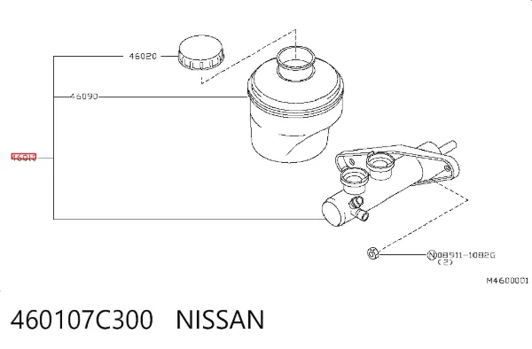 Головний гальмівний циліндр 460107C300 Nissan/Infiniti