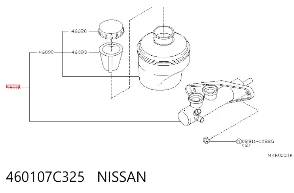 Головний гальмівний циліндр 460107C325 Nissan/Infiniti