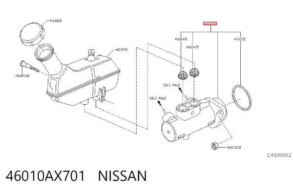 Головний гальмівний циліндр 46010AX701 Nissan/Infiniti