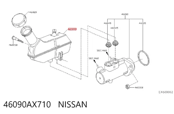 Бачок гальмівний 46090AX710 Nissan/Infiniti