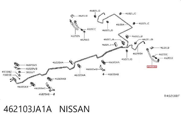 Шланг гальмівний задній 462103JA1A Nissan/Infiniti