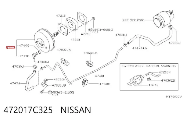 Підсилювач гальм 472017C325 Nissan/Infiniti