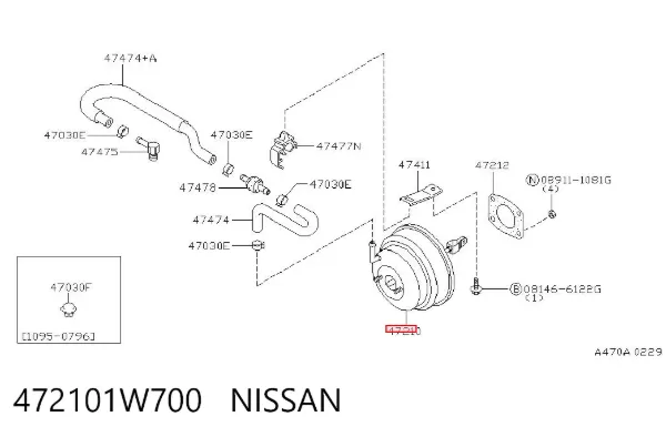 Підсилювач гальм 472101W700 Nissan/Infiniti