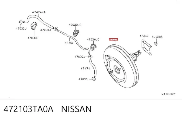 Підсилювач гальм 472103TA0A Nissan/Infiniti