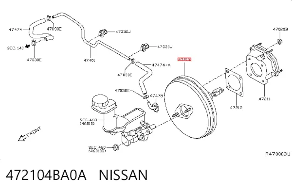 Підсилювач гальм Nissan Rogue T32U